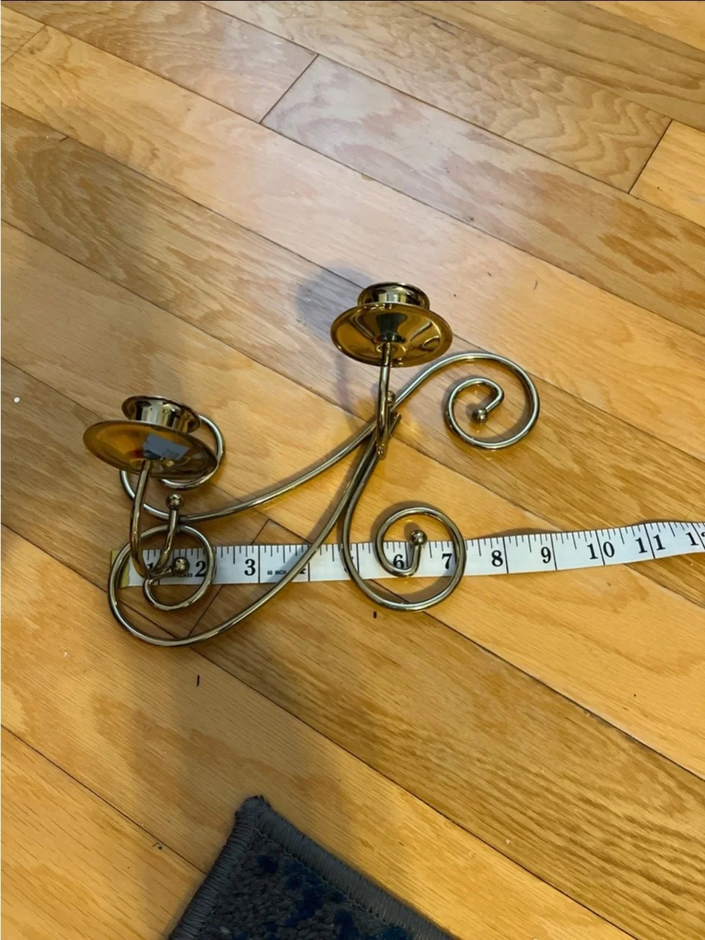 Gold Scroll Wall Candle Sconce - Elegant Double Candle Holder